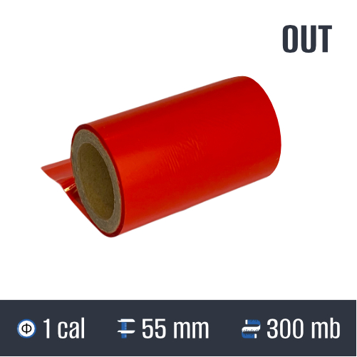 1 tasmy termotransferowe kolorowe czerwone 55 mm 300mb 1cal OUT 2