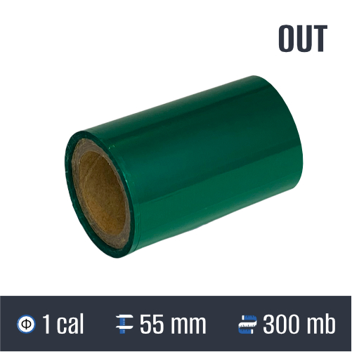 13 tasmy termotransferowe kolorowe zielone 55mm 300mb 1cal OUT 2