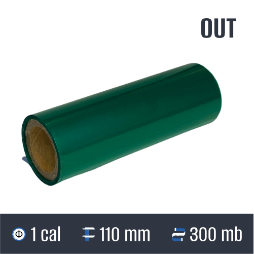 15 tasmy termotransferowe kolorowe zielone 110mm 300mb 1cal OUT 2