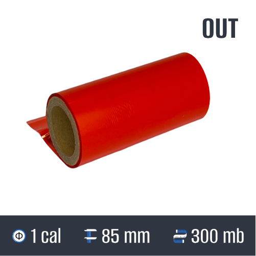 2 tasmy termotransferowe kolorowe czerwone 85 mm 300mb 1cal OUT 2