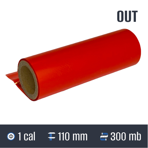 3 tasmy termotransferowe kolorowe czerwone 110mm 300mb 1cal OUT 2