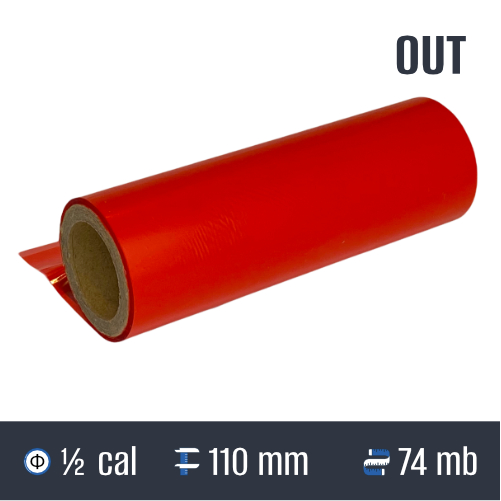 4 tasmy termotransferowe kolorowe czerwone 110mm 74mb 05cal OUT 2